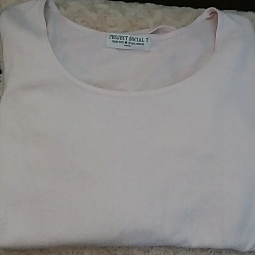 Project Social T pale pink top